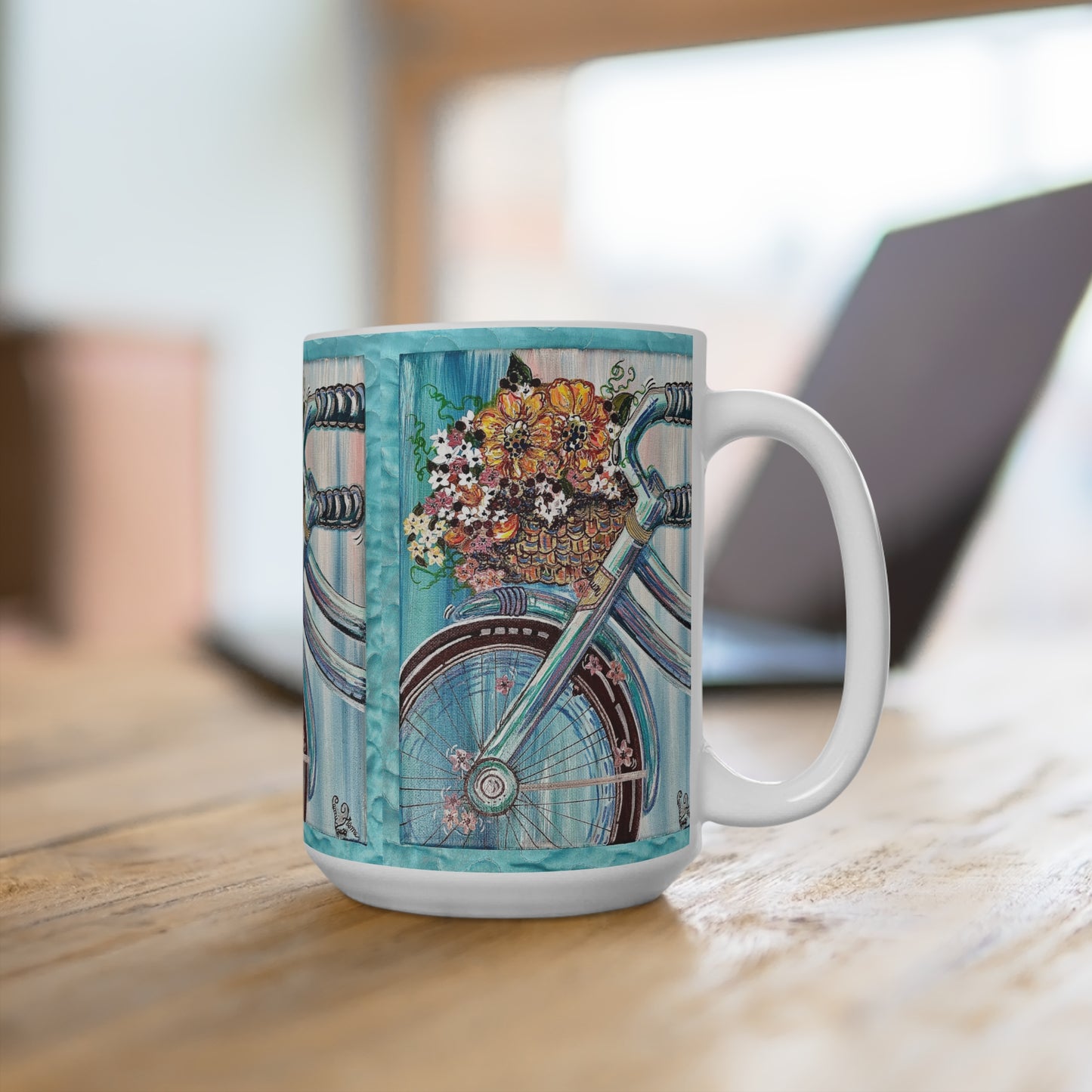 Bicycle w/Basket of Flowers Mug