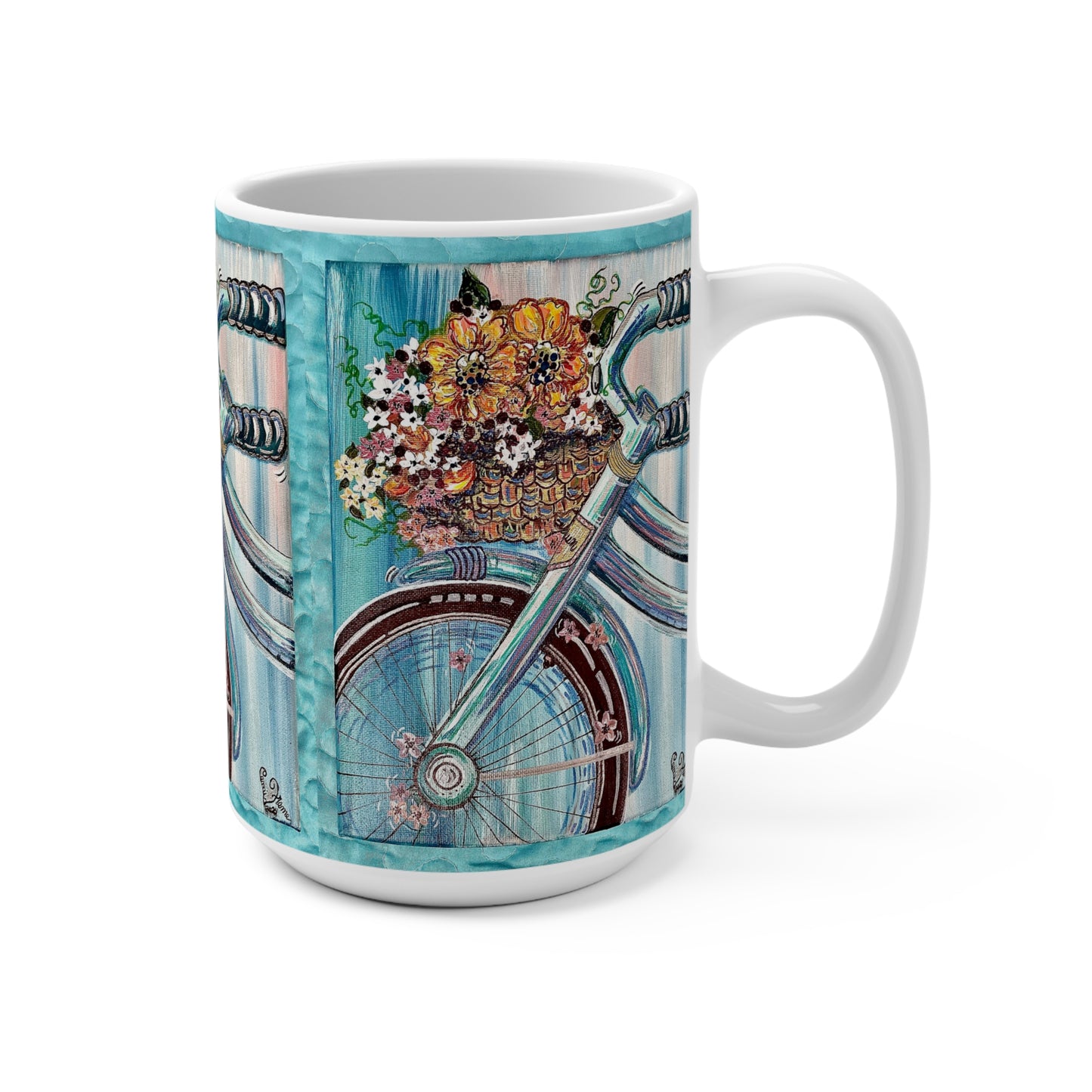 Bicycle w/Basket of Flowers Mug