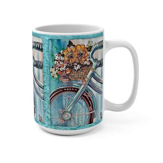 Bicycle w/Basket of Flowers Mug